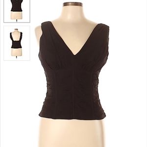 Black corset style silk top size 10